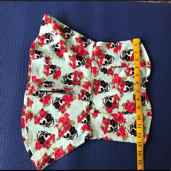 Kirra PacSun Skulls and Roses Peplum Strapless Corset Top  Tube Top - Picture 3 of 15